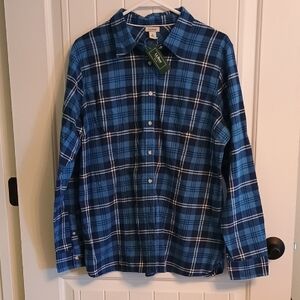 NWT L.L. Bean Men's Blue Plaid Shirt